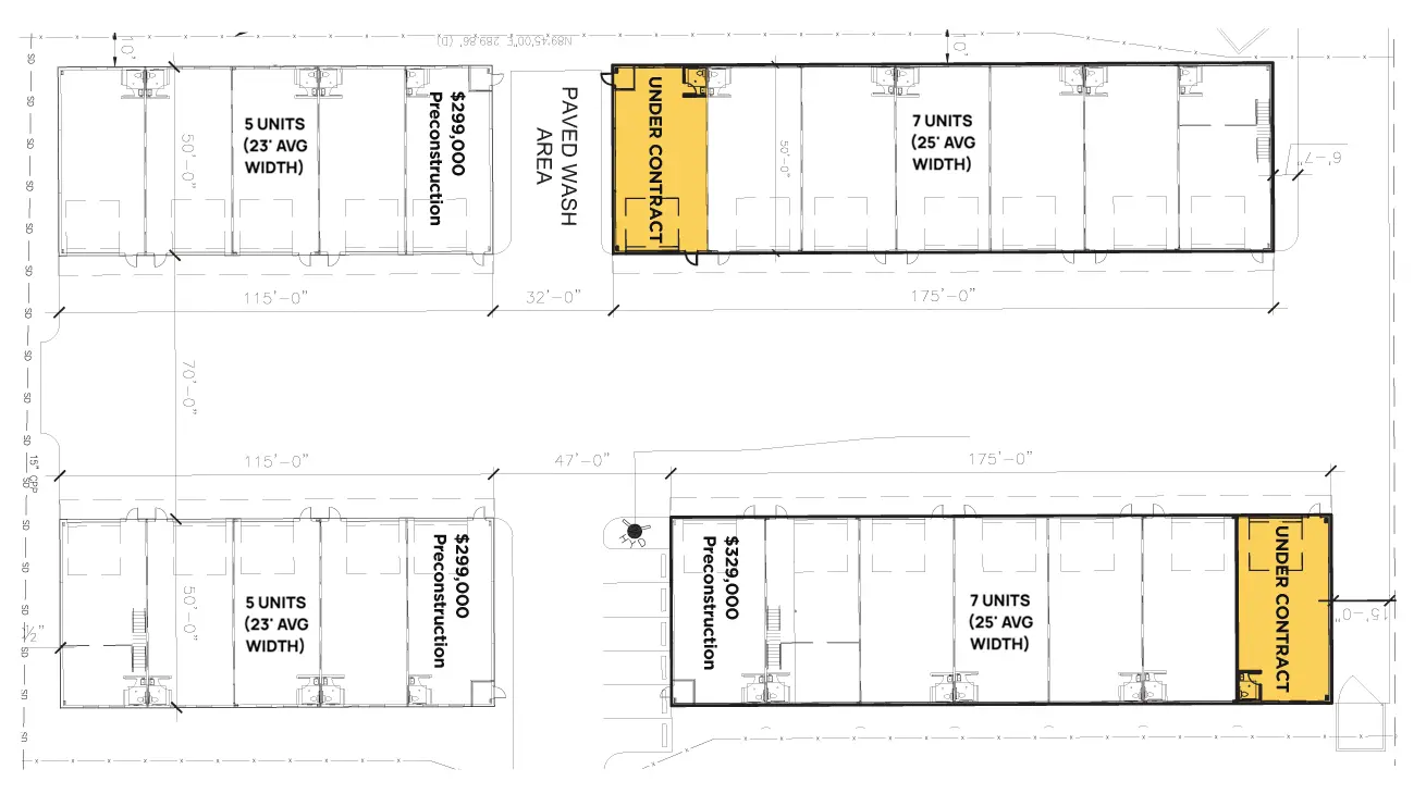 Jacksonville luxury storage unit and car garage condo floorplans